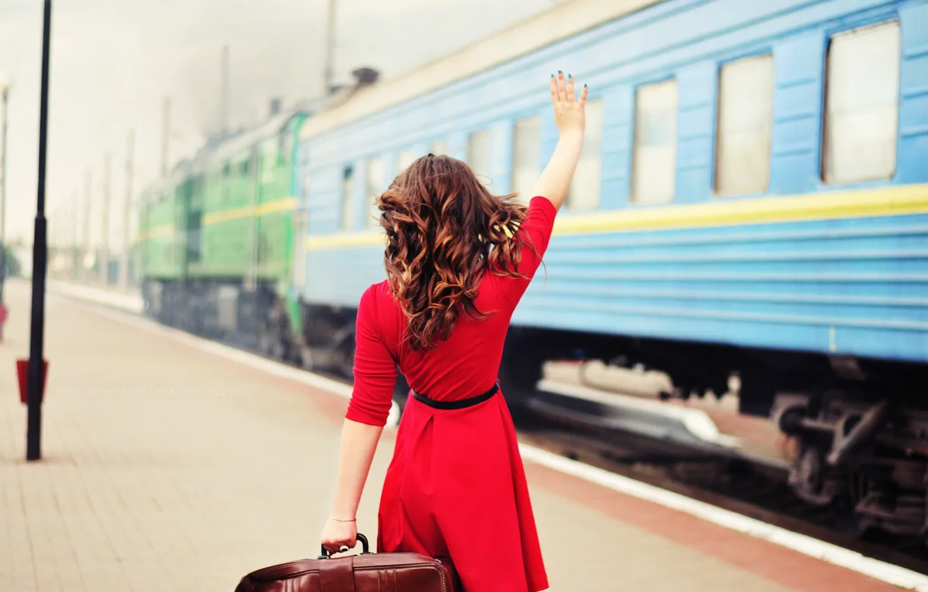 Photo wallpaper girl, train, photographer, girl, photography, photographer, Elena Umrihina