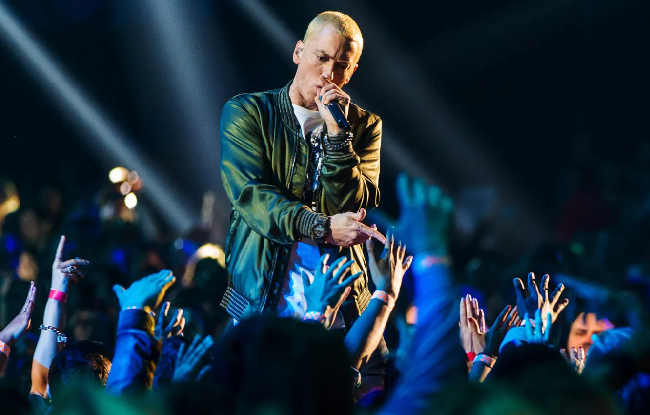 Photo wallpaper Eminem, hip hop, fans, concert