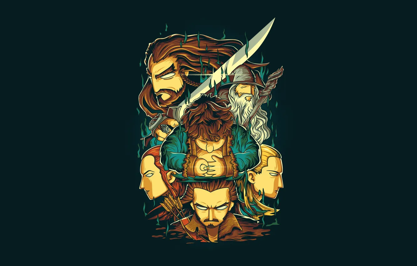 Photo wallpaper vector, sword, fantasy, art, background, ring, elf, Gandalf