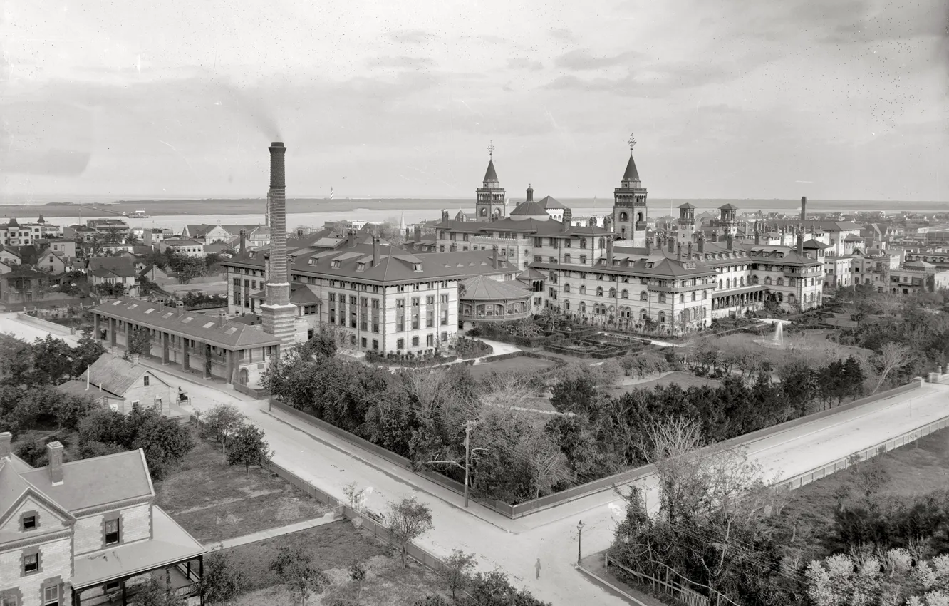 Photo wallpaper retro, home, FL, panorama, USA, 1890-the year, Ponce-de-Leon