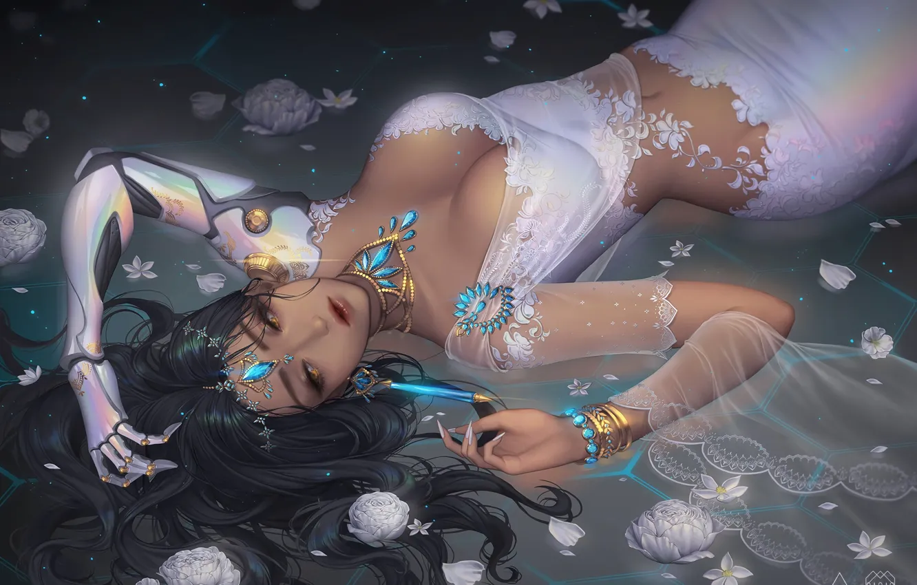 Photo wallpaper girl, cyborg, Overwatch, Symmetra