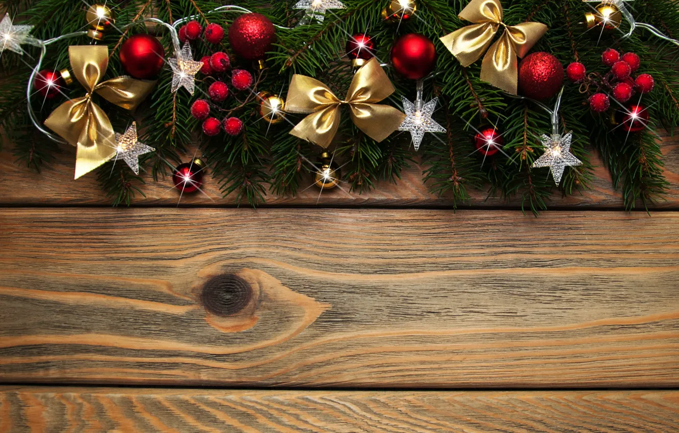 Photo wallpaper decoration, Christmas, New year, christmas, new year, wood, merry, decoration