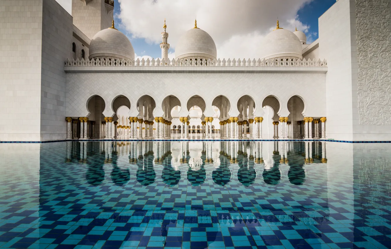 Photo wallpaper mosque, UAE, Abu Dhabi
