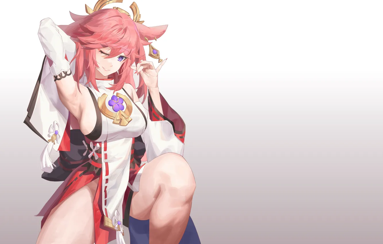 Photo wallpaper girl, sexy, boobs, pink, anime, breasts, babe, oppai