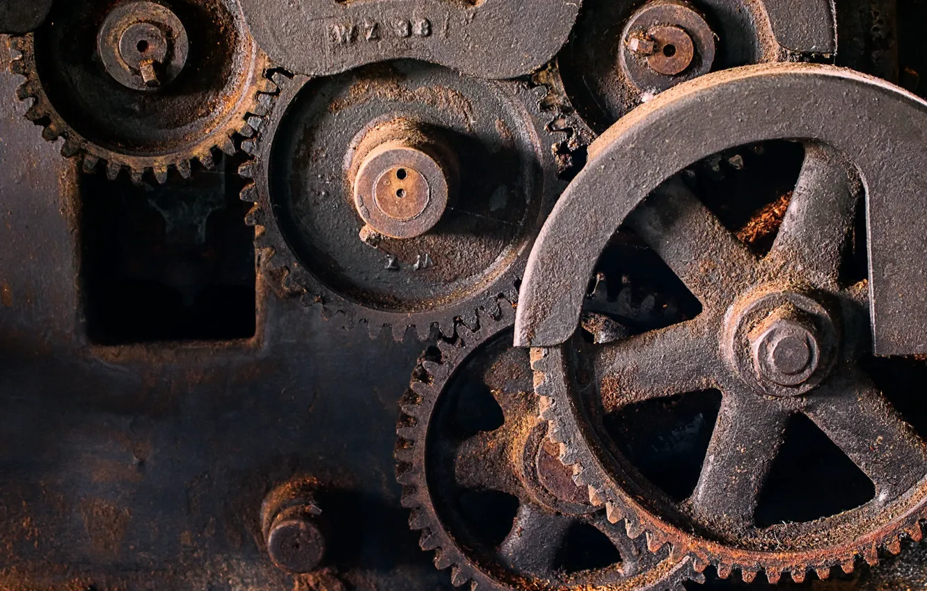 Photo wallpaper background, mechanism, rust