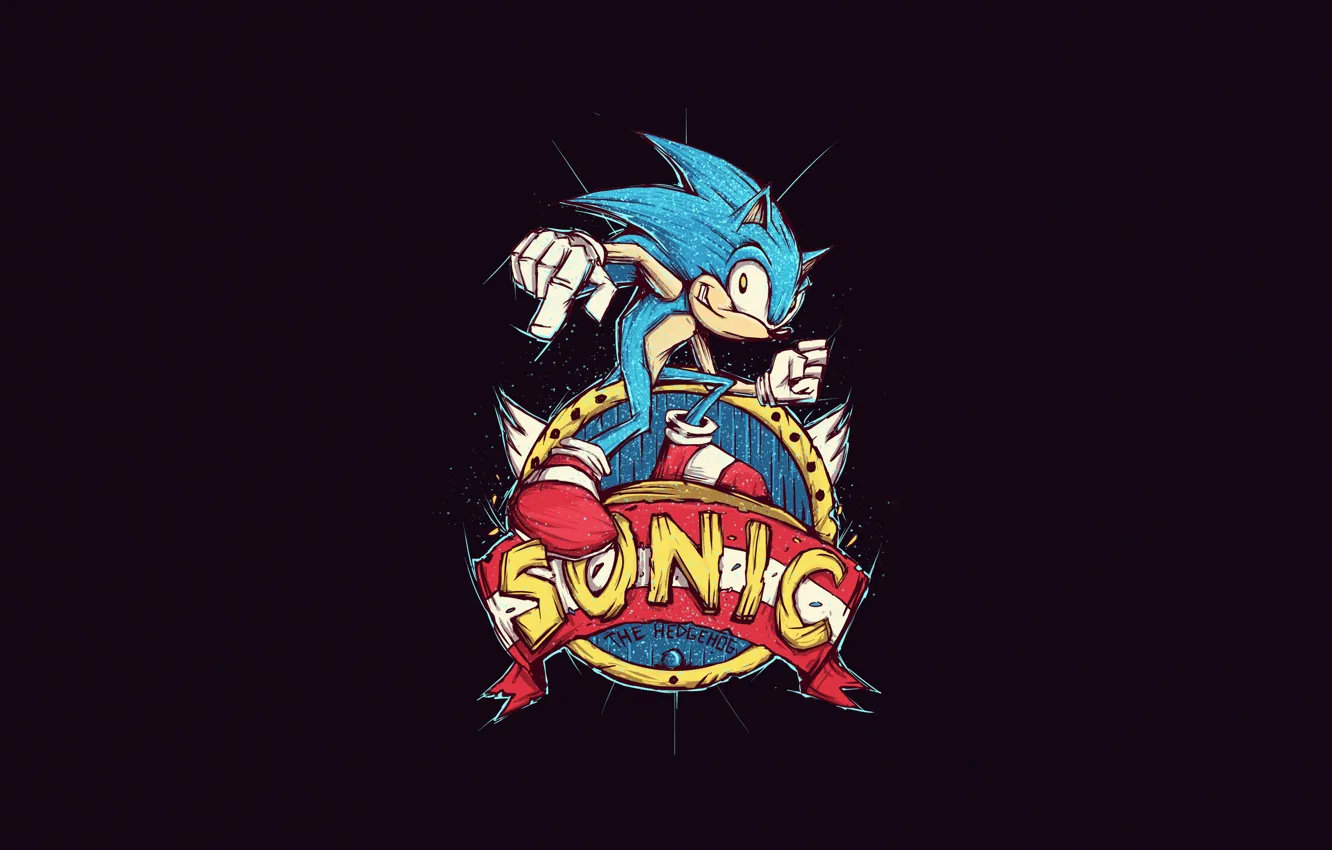 Photo wallpaper style, background, minimalism, Sonic, style, art, background, Sonic