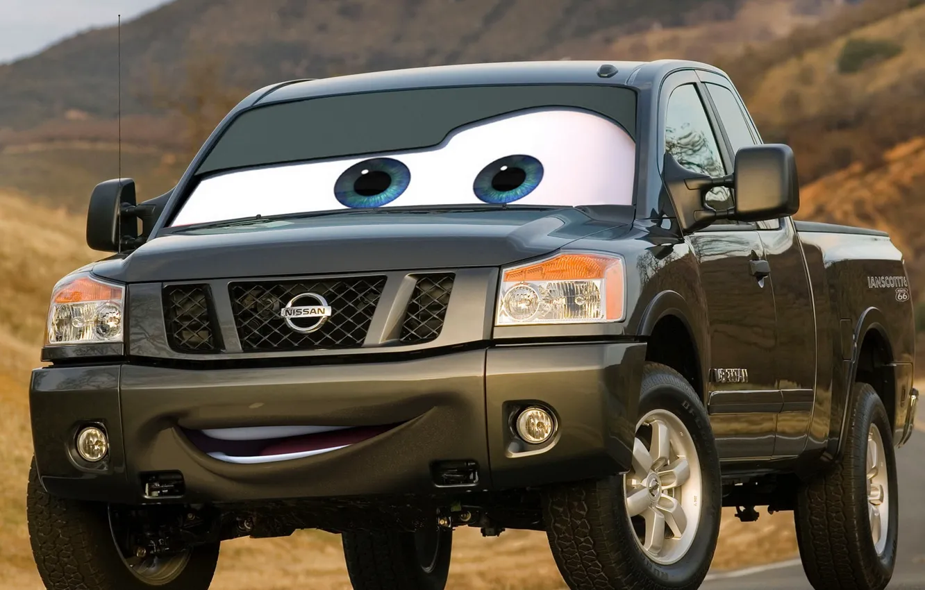 Photo wallpaper cars, parody, Nissan, pickup