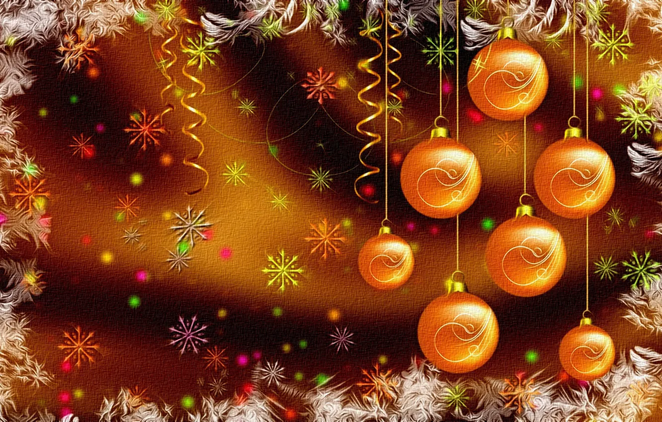 Photo wallpaper bright colors, snowflakes, rendering, background, figure, New Year, Christmas, serpentine