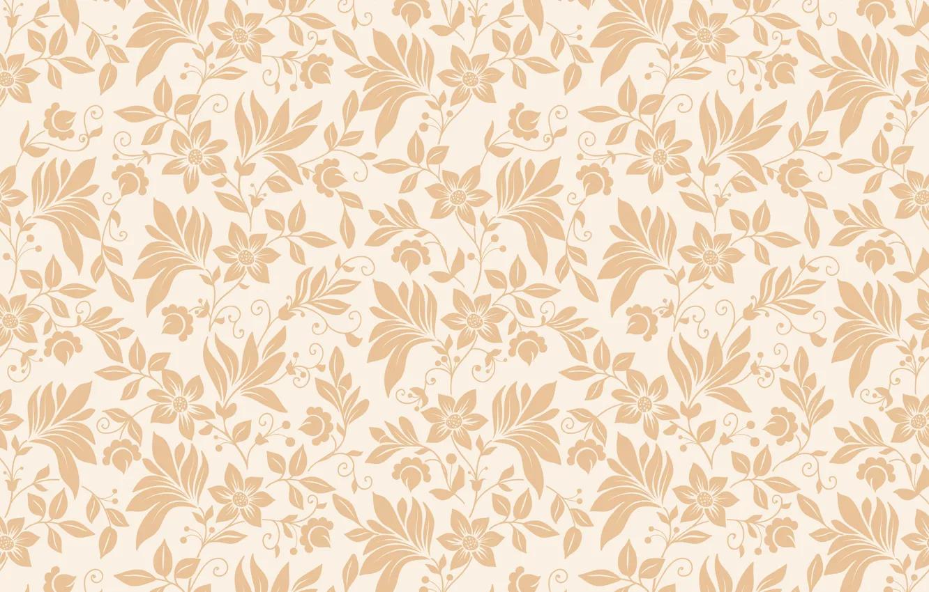 Photo wallpaper flowers, texture, ornament, seamless