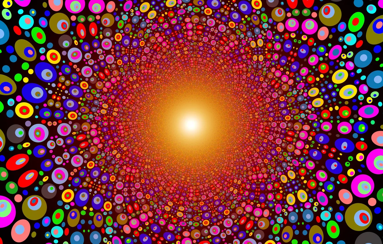 Photo wallpaper circles, bright colors, vector graphics