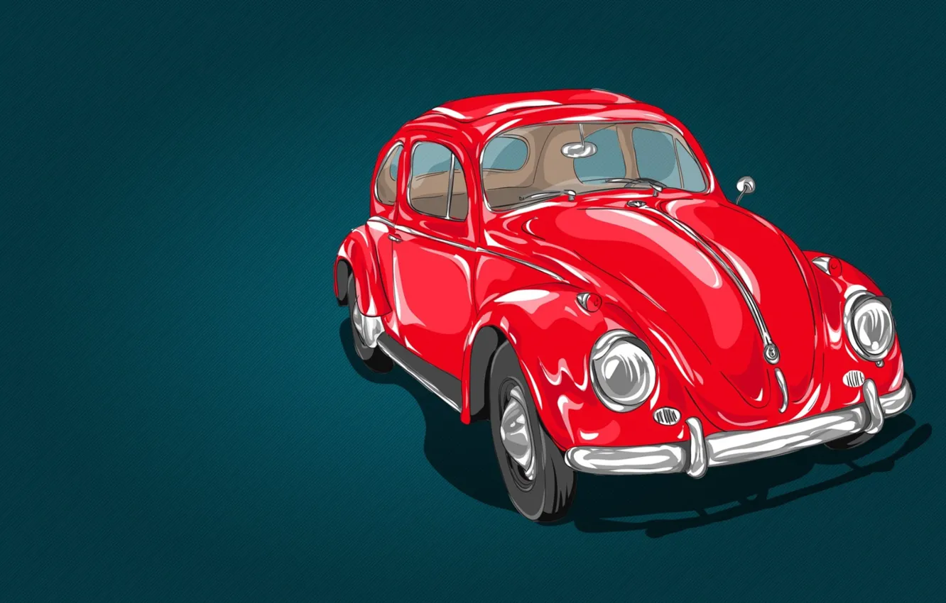 Photo wallpaper beetle, Volkswagen, Clipart, Beetle, vector graphics