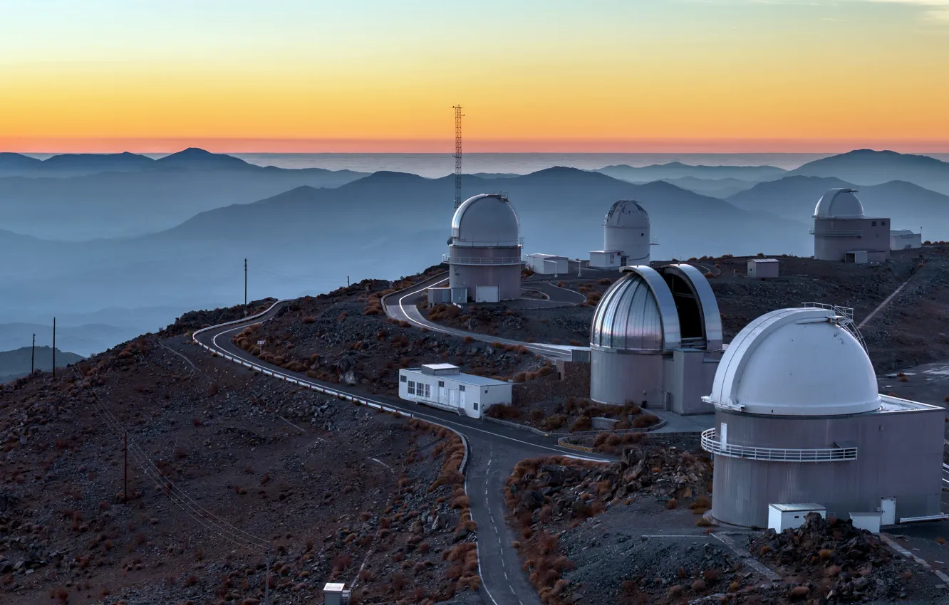 Photo wallpaper chili, observatory, European Southern Observatory, The Chair, Andes mountains., A Sunset