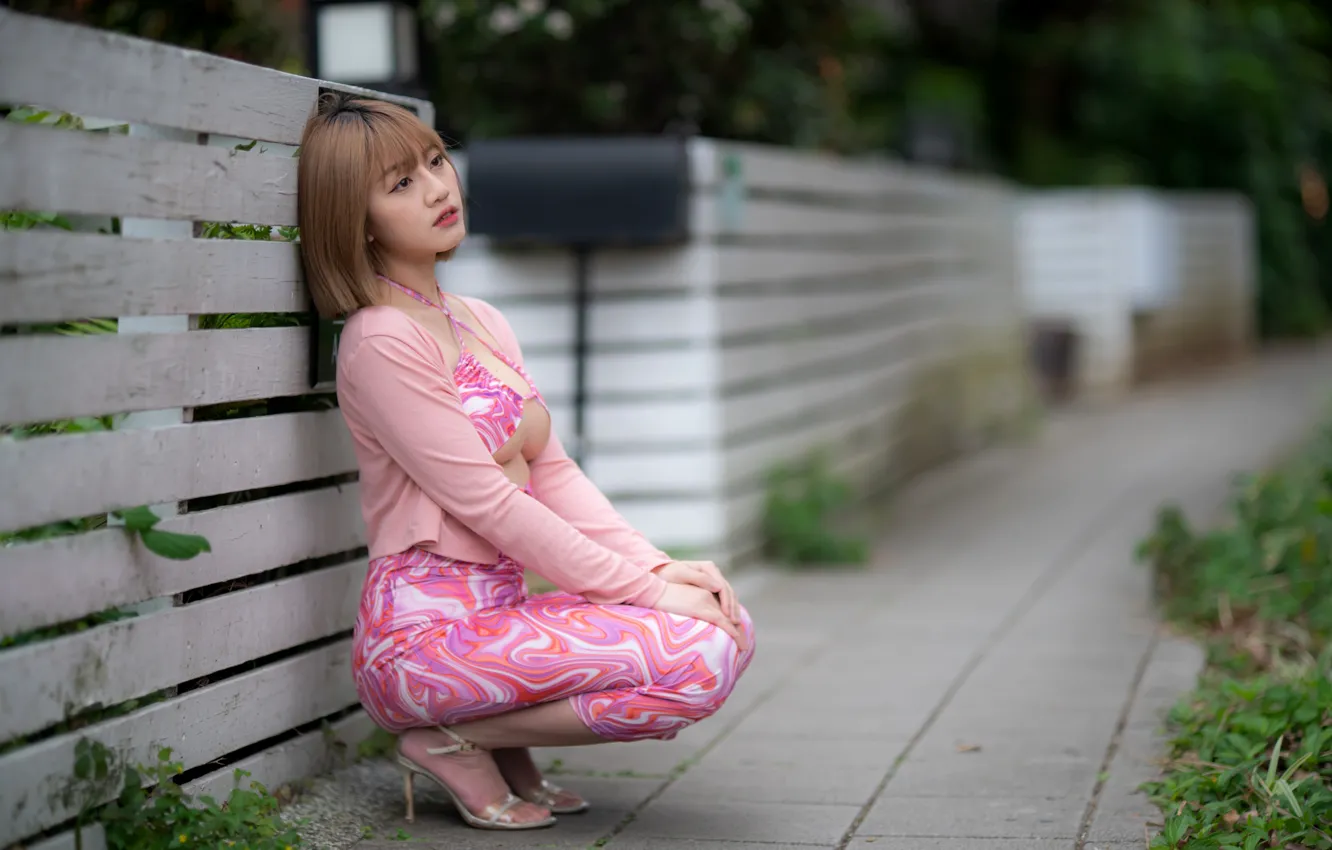 Photo wallpaper pose, dress, Asian