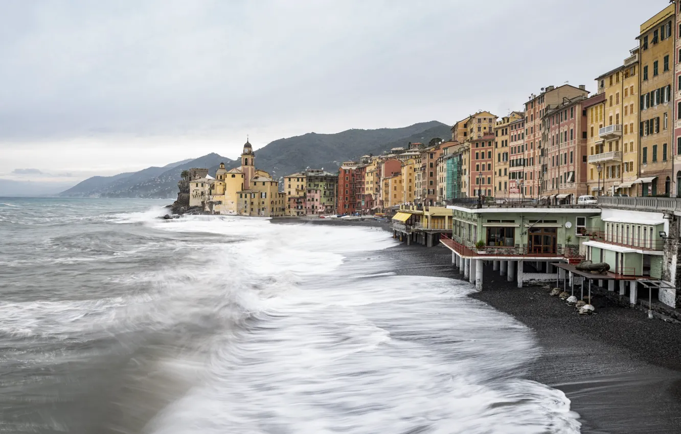 Photo wallpaper sea, beach, shore, Italy, Italy, travel, Camogli, Liguria
