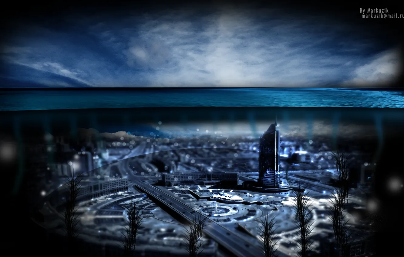Photo wallpaper water, blue, the city, the ocean, Kazakhstan, Astana