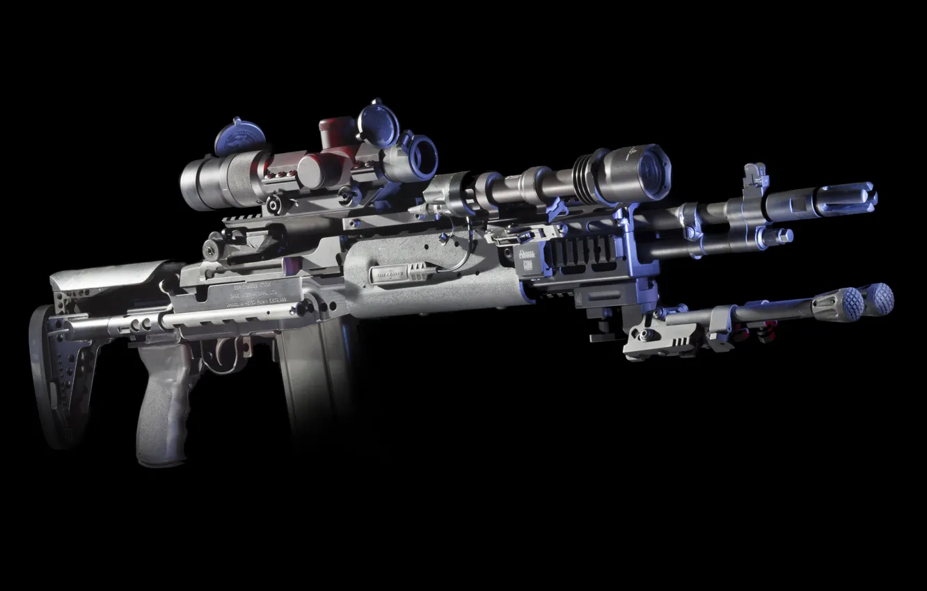 Photo wallpaper weapons, background, optics, rifle, M1A, fry, semi-automatic