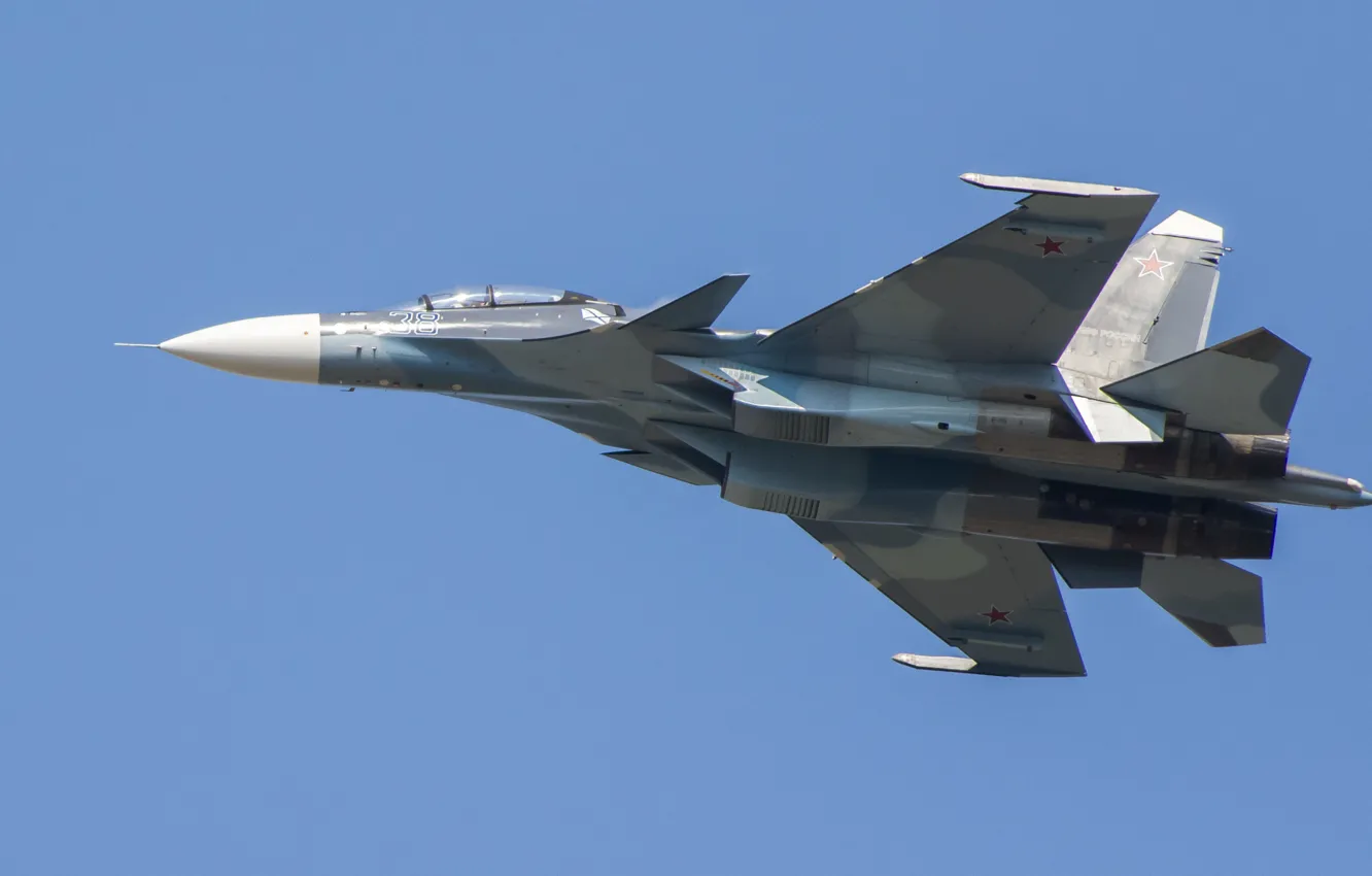 Photo wallpaper flight, fighter, Russian, multipurpose, double, Su-30CM