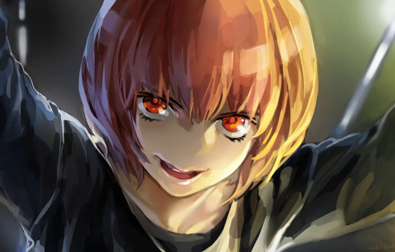 Photo wallpaper look, girl, smile, paint, art, Janemere, I'm no hana, nakamura sawa