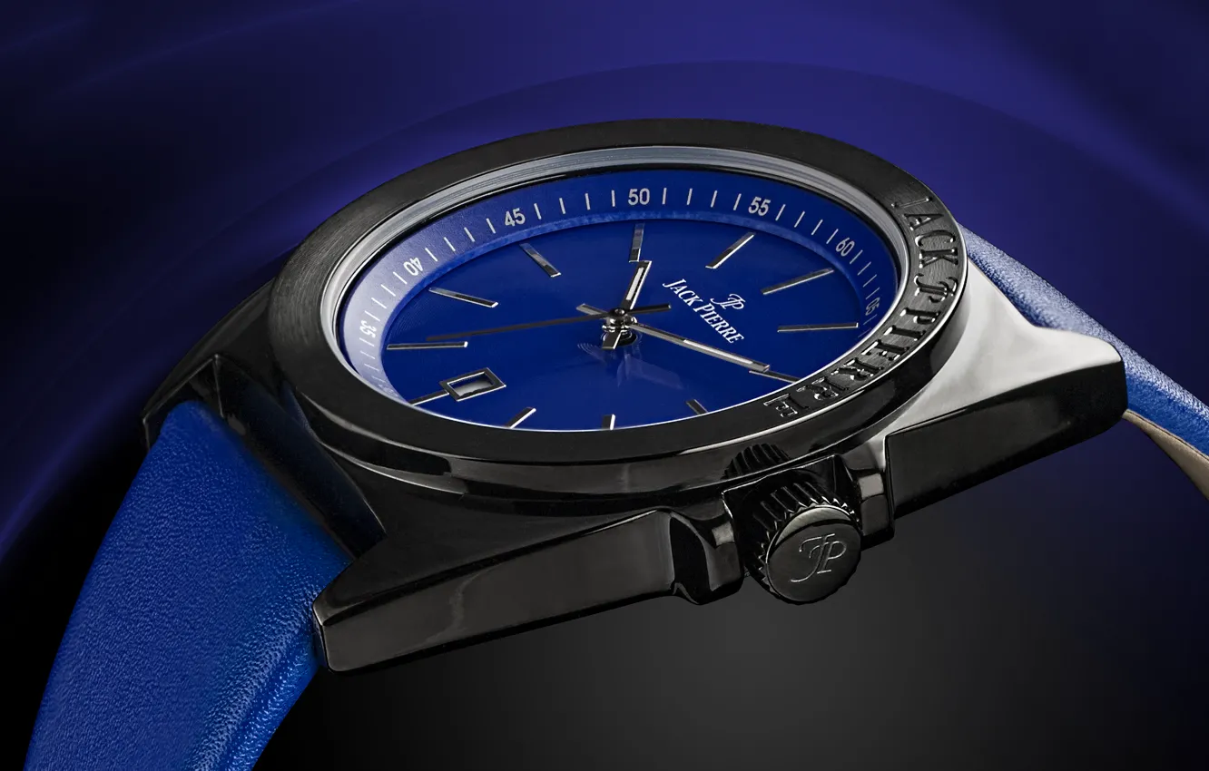Photo wallpaper metal, blue, watch, Jack Pierre