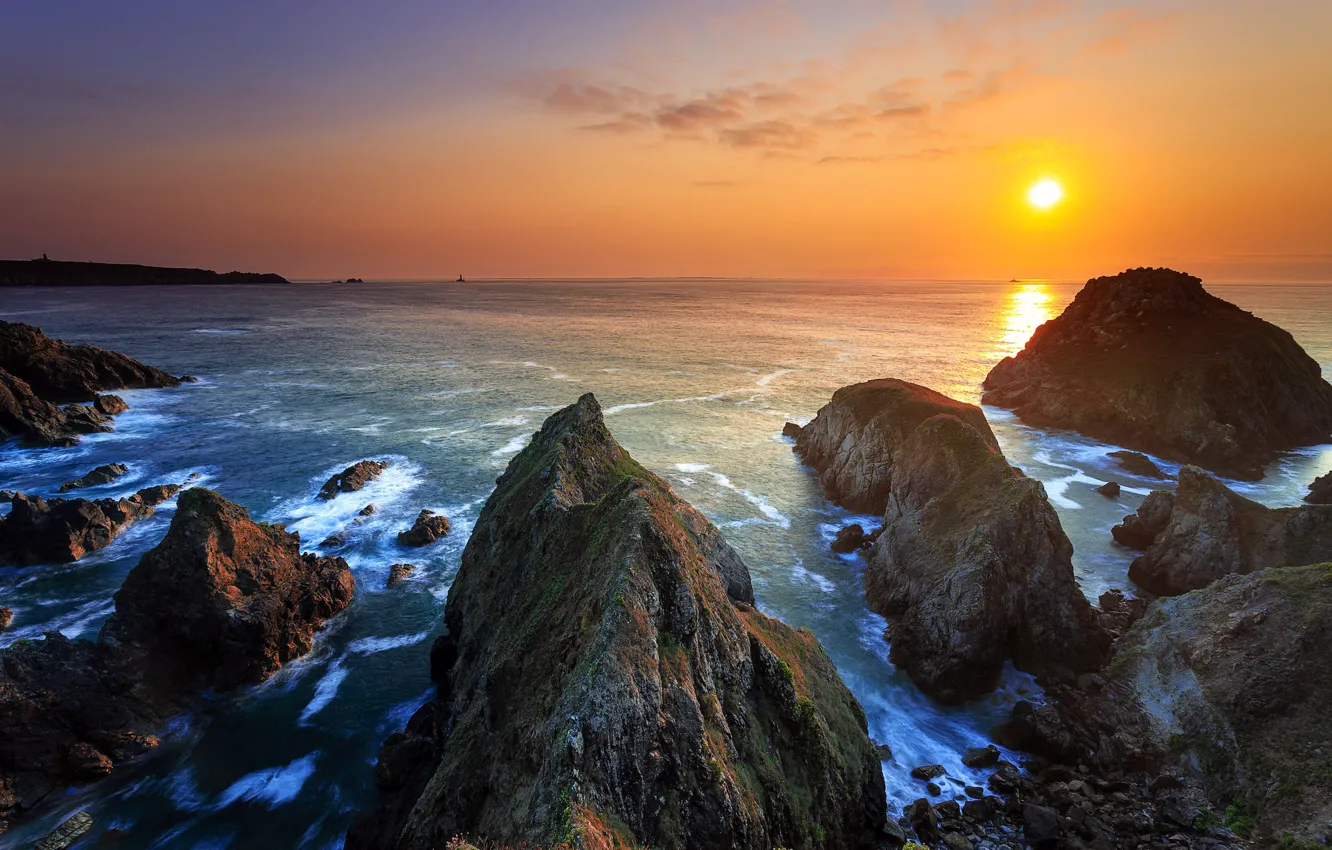 Photo wallpaper sea, stones, shore