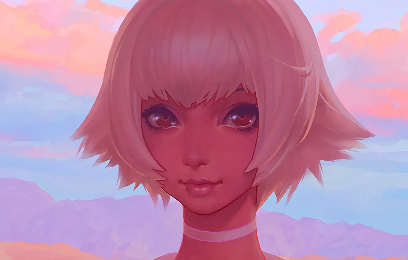 Photo wallpaper hair, anime, eyes, hairstyle, beauty, art, girl
