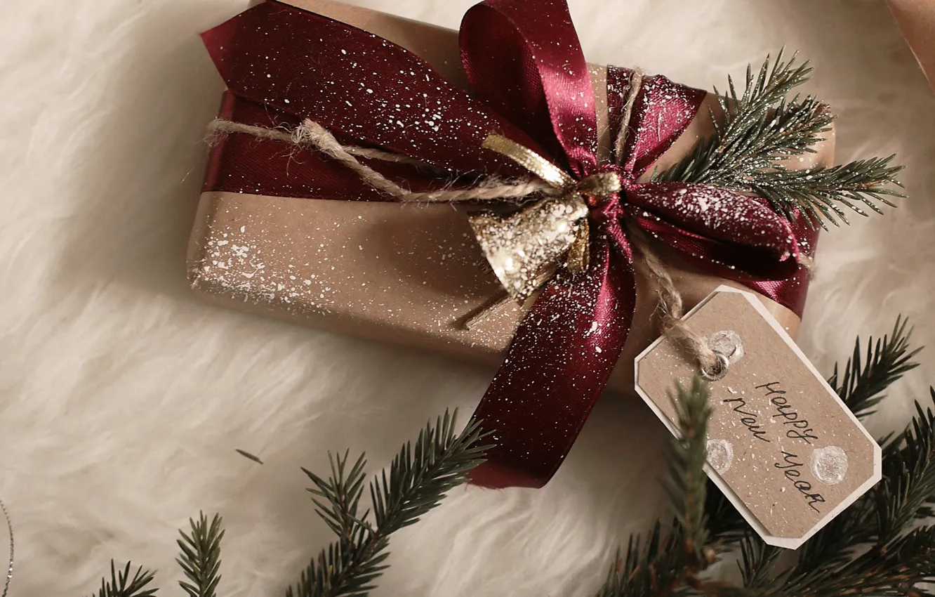 Photo wallpaper tree, New Year, Christmas, merry christmas, gift, decoration, xmas, holiday celebration