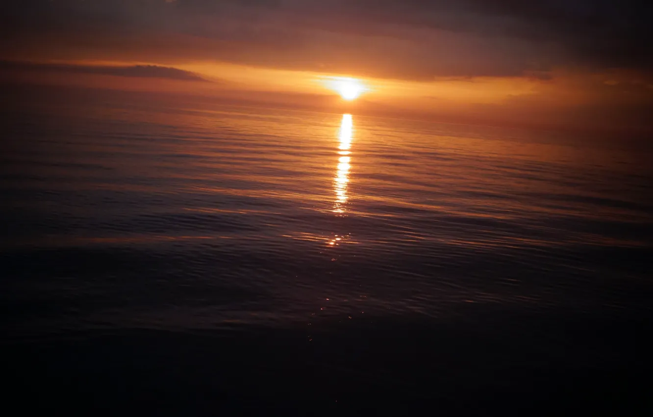 Photo wallpaper sea, the sun, sunset