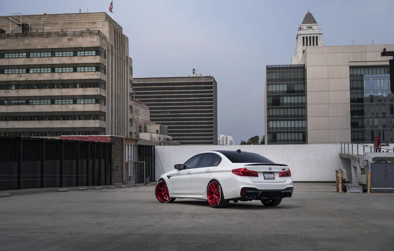 Photo wallpaper bmw, White, Rear View, F90