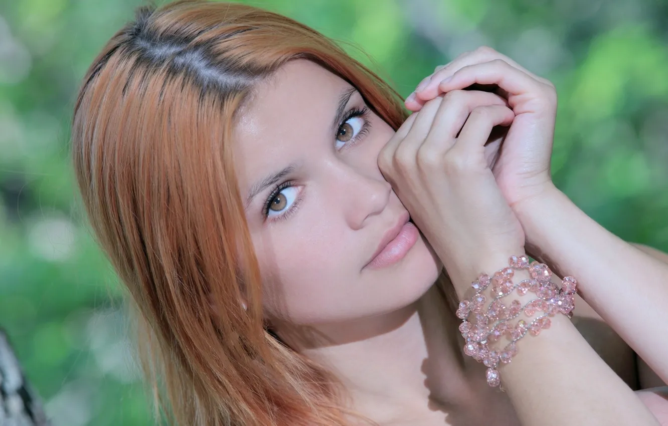 Photo wallpaper girl, model, wallpaper, women, redheads, pornstars, Violla A, closeup