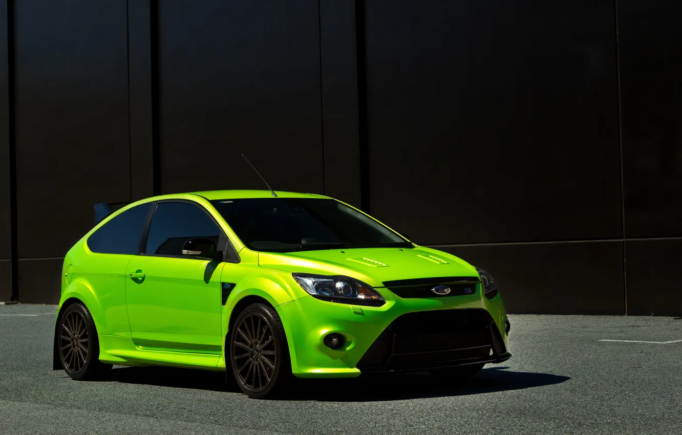 Photo wallpaper green, Ford, wall, focus