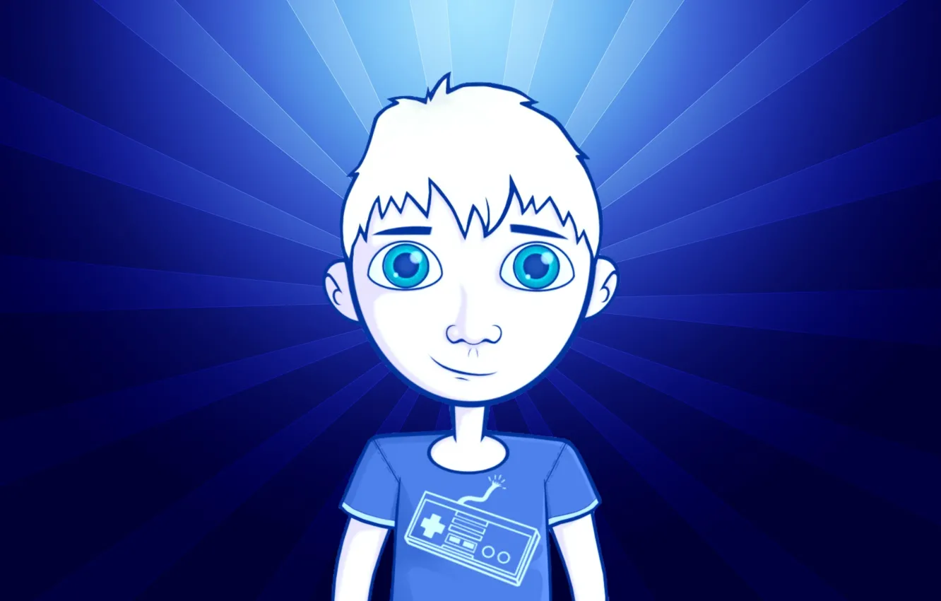 Photo wallpaper blue, background, joystick, kid, gamer, gamers