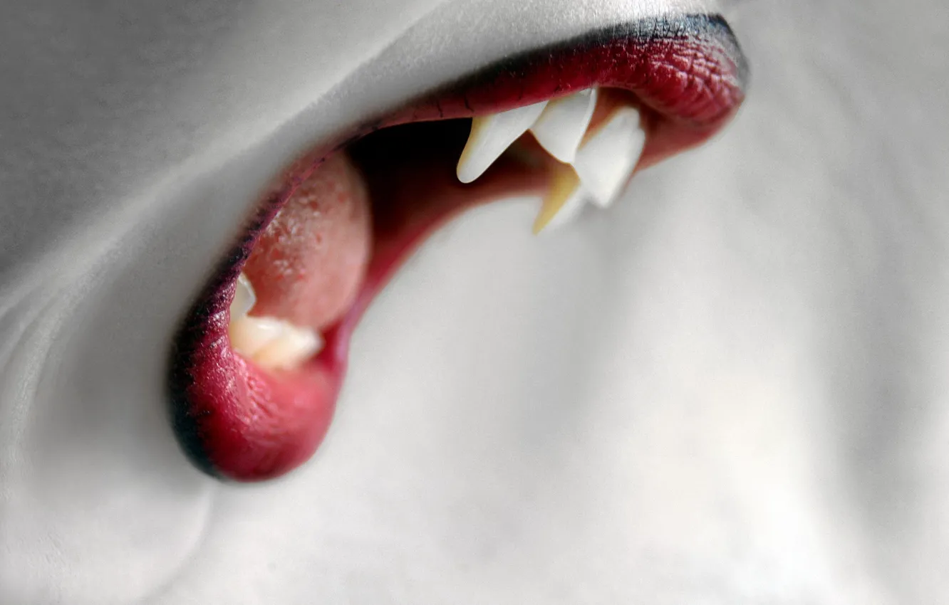 Photo wallpaper teeth, mouth, grin, vampire