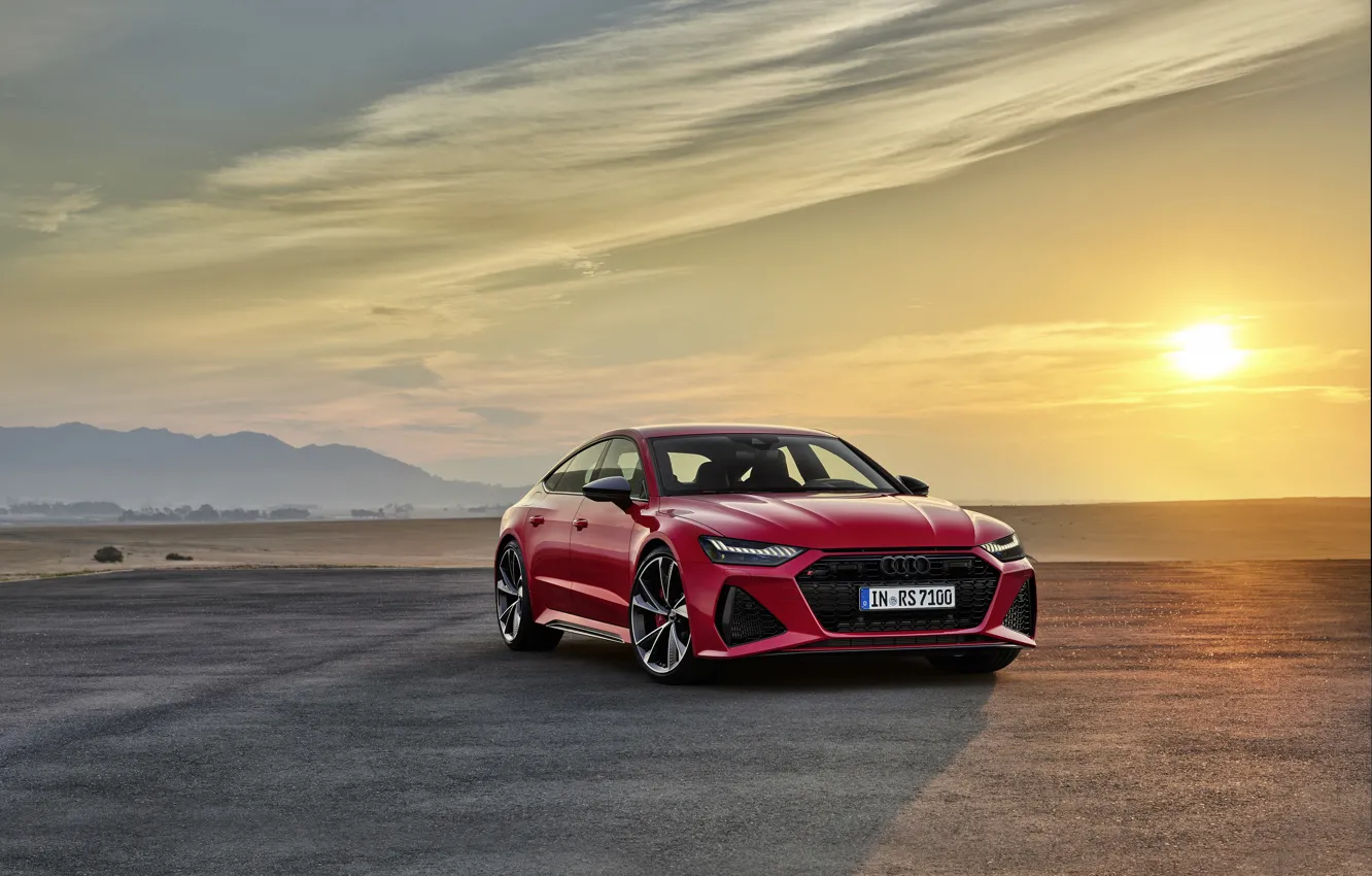 Photo wallpaper sunset, Audi, Sportback, RS 7, RS7, 2020