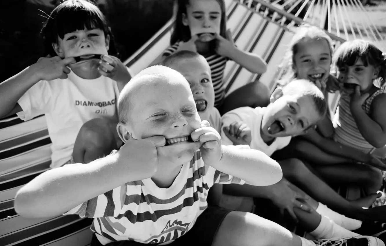 Photo wallpaper joy, children, emotions, Hamming