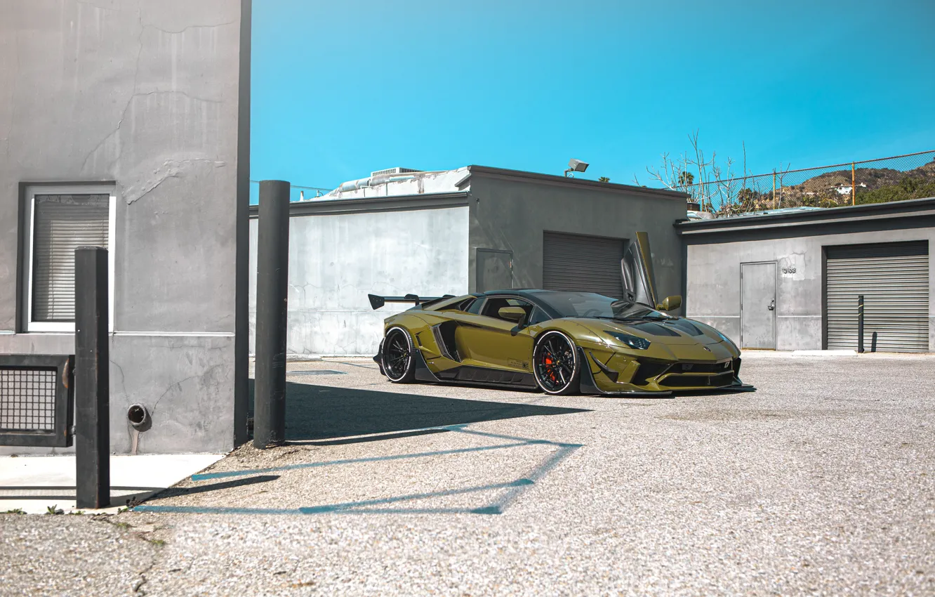 Photo wallpaper Lamborghini, Aventador, Wheels