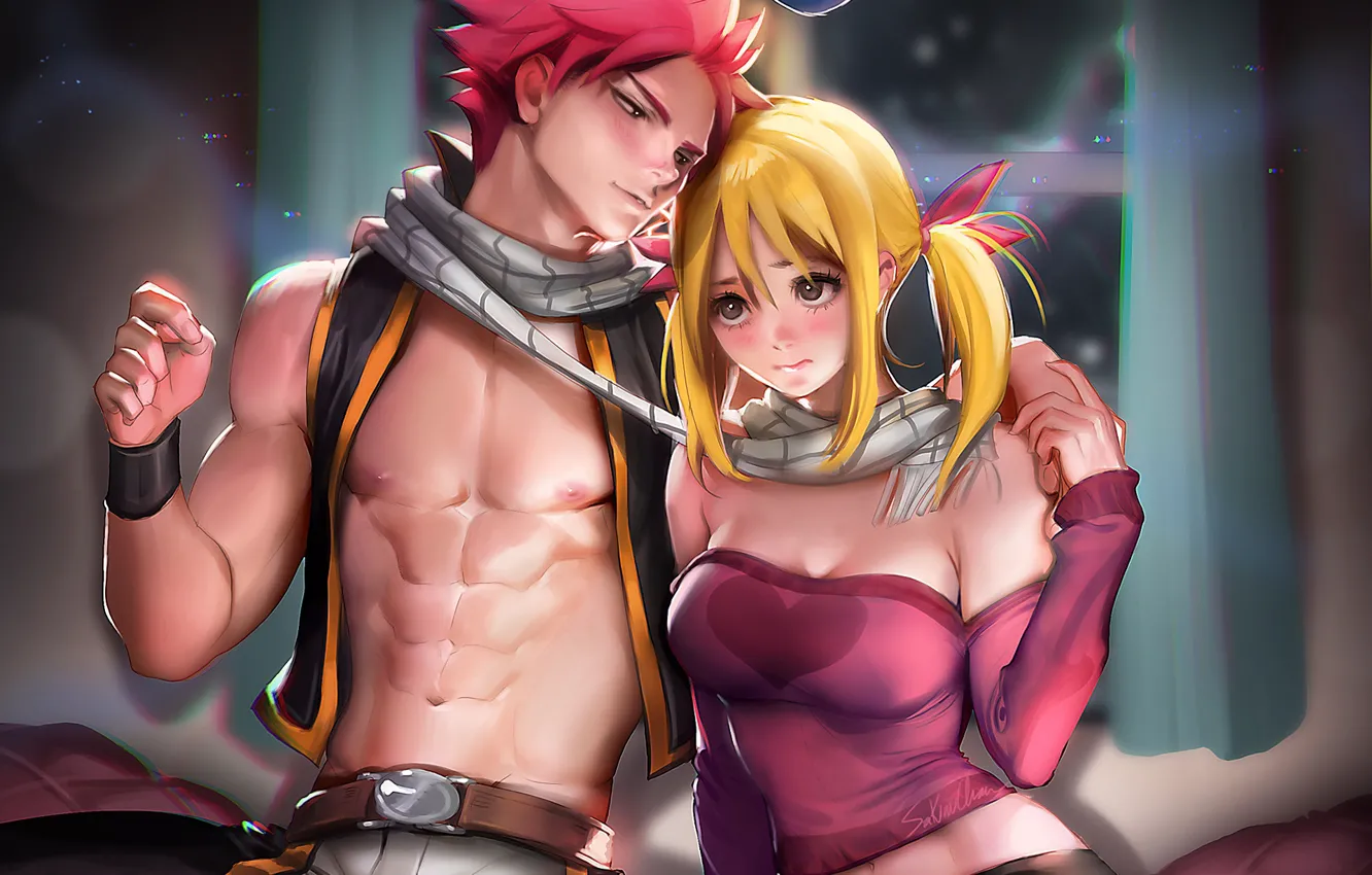 Photo wallpaper love, anime, art, pair, Handsome, fairy tail, Fairy Tail, Lucy