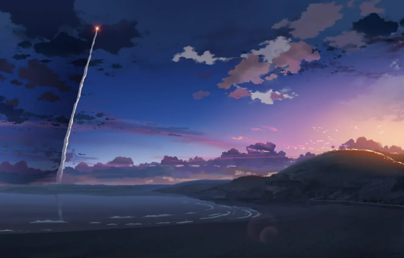 Photo wallpaper rocket, 5 centimeters per second, Makoto Xingkai