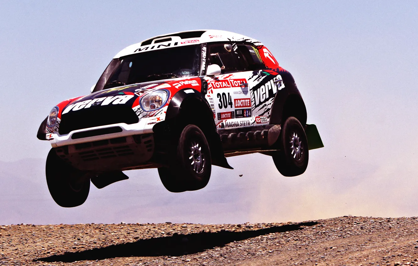 Photo wallpaper Mini, Sport, Speed, Race, Mini Cooper, Dakar, SUV, Rally