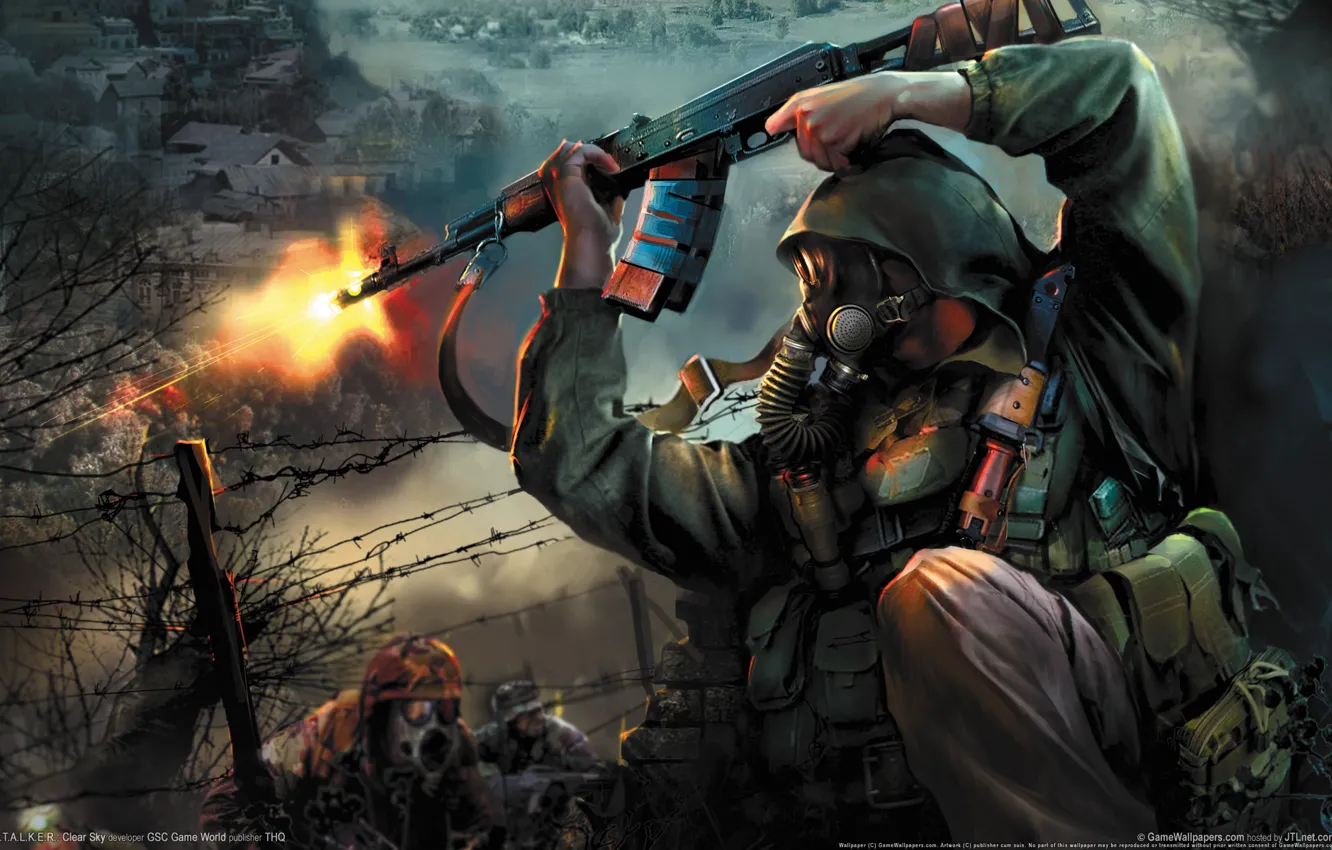 Photo wallpaper weapons, machine, attack, Stalker, clear sky, Stalker