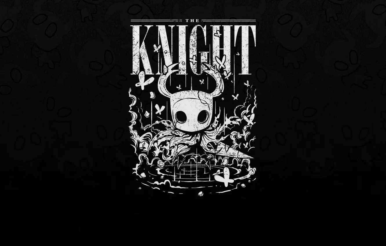 Photo wallpaper white, black, video games, Hollow Knight