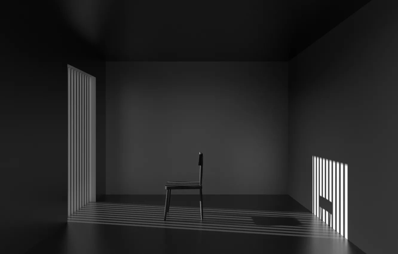 Photo wallpaper light, room, shadow, chair, light, chair, room, shadow