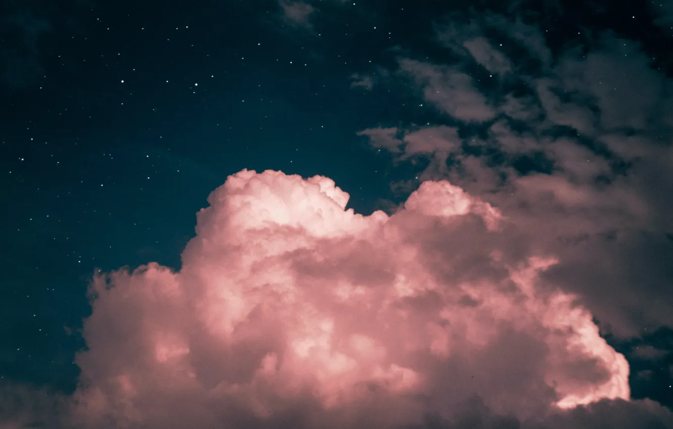 Photo wallpaper the sky, clouds, pink