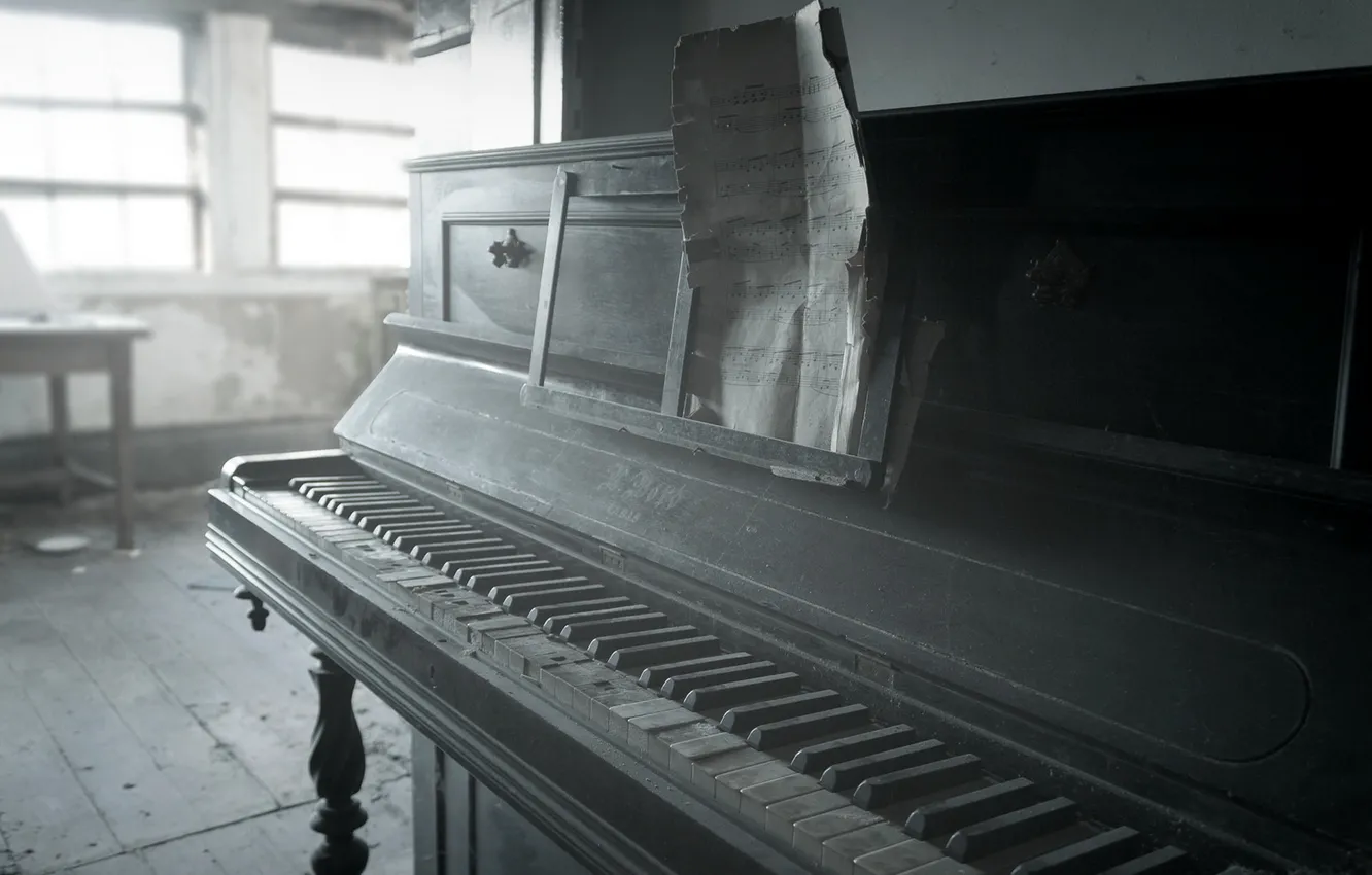 Photo wallpaper notes, music, piano