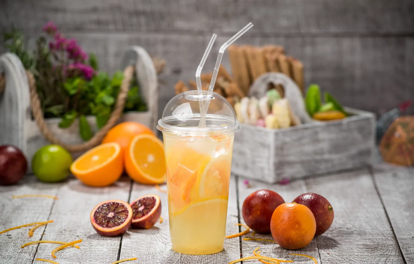 Photo wallpaper juice, citrus, Cup, fresh, Yura White