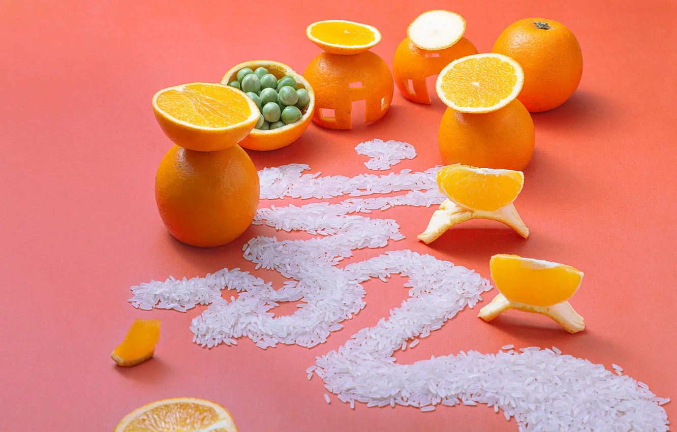 Photo wallpaper road, orange, window, house, figure, river, pink background, path