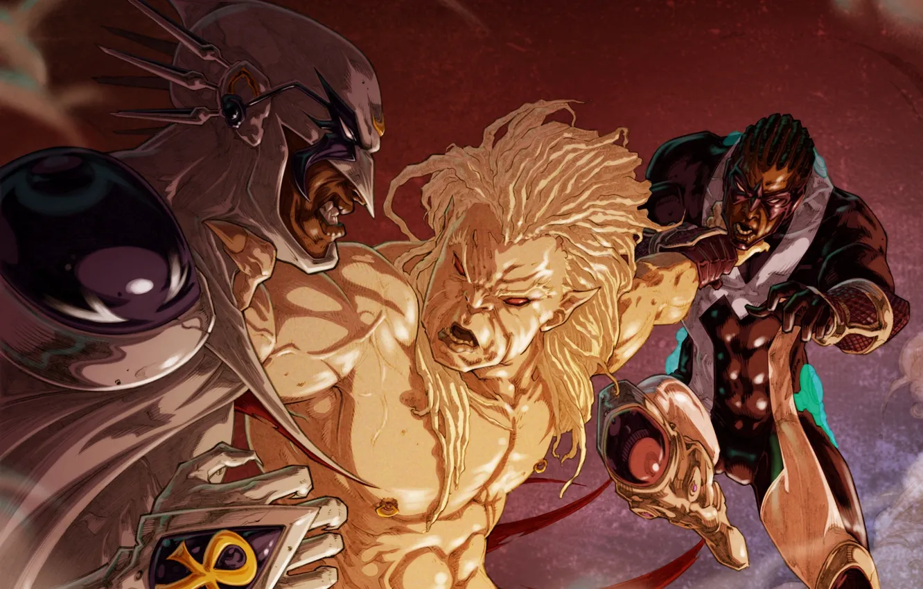 Photo wallpaper fight, fan art, Purge, Captain Africa, Mutants