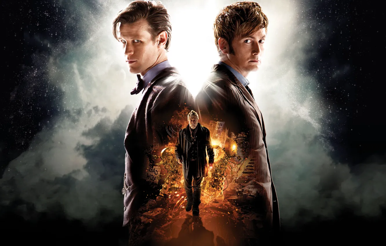 Photo wallpaper look, actors, Doctor Who, men, Doctor Who, David Tennant, David Tennant, Matt Smith