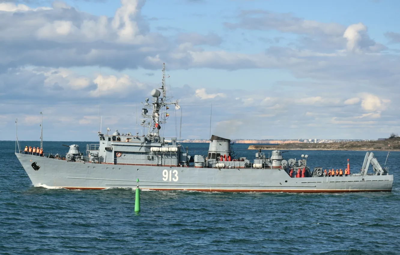 Photo wallpaper sea, minesweeper, Kovrovets