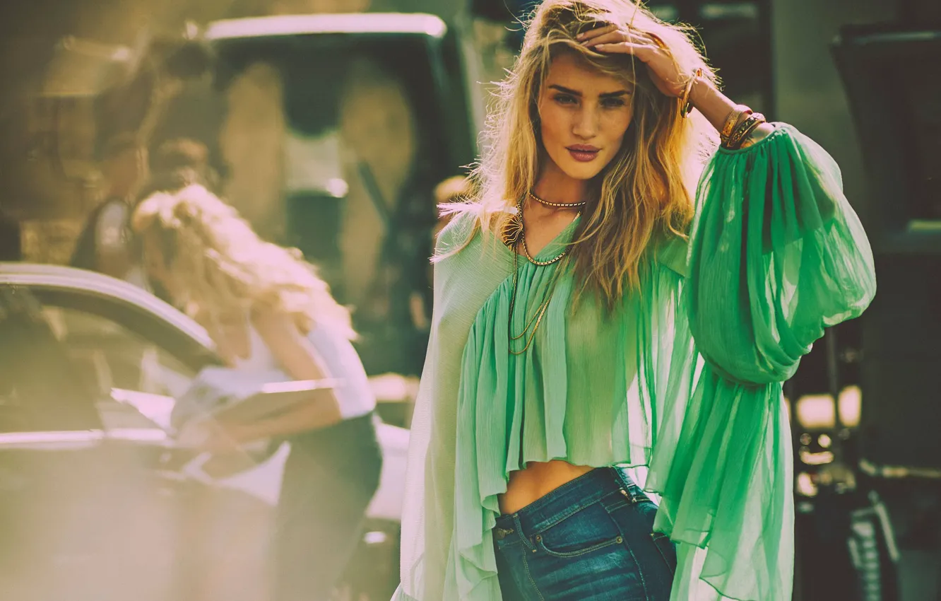 Photo wallpaper model, blonde, Rosie Huntington-Whiteley