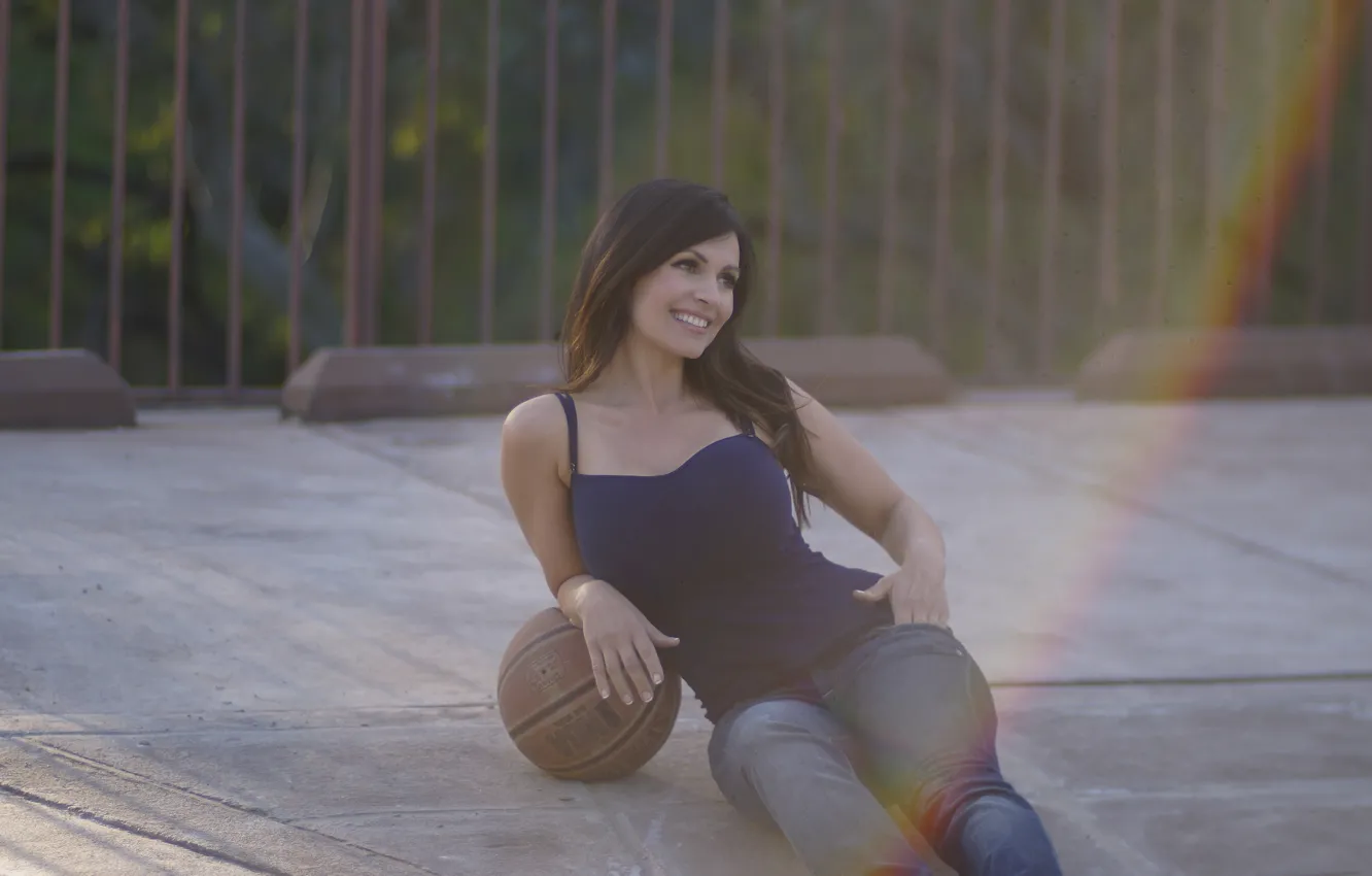 Photo wallpaper chest, girl, smile, model, beauty, beauty, denise milani